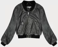 Kurtki damskie - Kurtka bomber ze skóry ekologicznej szara (TT042) - NEW COLLECTION - miniaturka - grafika 1