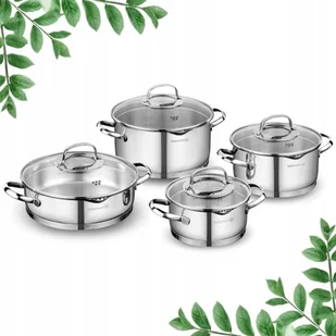 ZESTAW GARNKÓW 8EL. STAL NIERDZEWNA 4 GARNKI POKRYWY KPL STEAM A1999 - Zestawy garnków i patelni - miniaturka - grafika 1