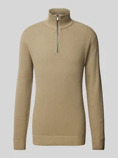 Sweter z dzianiny ze stójką model ‘BLUCHRISTER’ - Swetry męskie - miniaturka - grafika 1