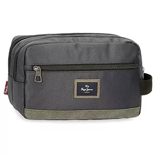 Pepe Jeans Harry Neceser Dwie komory adaptacyjne Szary 26x16x12 cms Poliester ze skórą syntetyczną Szary, Szary, Neceser Dos Compartimentos Adaptable, regulowana kosmetyczka dwukomorowa - Kosmetyczki, organizery i kuferki - miniaturka - grafika 1