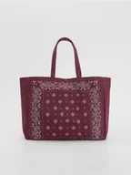 Torebki damskie - Reserved - Płócienna torebka shopper - bordowy - miniaturka - grafika 1