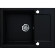 Zlewozmywaki - EOS Zlewozmywak granitowy UNITO z ociekaczem (czarny mat) - miniaturka - grafika 1