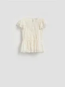 Bluzki damskie - Reserved - Koronkowa bluzka - złamana biel - miniaturka - grafika 1