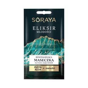 Soraya Eliksir Młodości Rewitalizująca Maseczka na Twarz, Szyję i Dekolt Złota Alga+ malachait 10 ml (2x5 ml) - Maseczki do twarzy - miniaturka - grafika 1