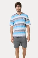 Piżamy męskie - Piżama męska PAOLO L Jasnoniebieski - miniaturka - grafika 1