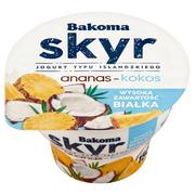 Kefiry, jogurty, maślanki - Bakoma Skyr Jogurt typu islandzkiego ananas-kokos 150 g - miniaturka - grafika 1