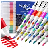 Przybory szkolne - MARKERY AKRYLOWE PISAKI do KAMIENI UBRAŃ FLAMASTRY MAZAKI WODOODPORNE 24szt - miniaturka - grafika 1