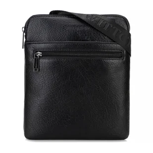 Mała listonoszka z imitacji skóry czarna - Torebki damskie - miniaturka - grafika 1