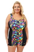 Stroje kąpielowe dla dziewczynek - SPIN STRÓJ KĄPIELOWY JEDNOCZĘŚCIOWY DRUKOWANY Z NOGAWKĄ D-3300-3303-AB - miniaturka - grafika 1