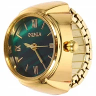 Pierścionki - Złoty Sygnet Zegarek Regulowany Rozmiar 17-35 Pierścień Luksus Działający - miniaturka - grafika 1