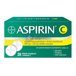 Aspirin C 400mg + 240mg x20 tabletek musujących - Przeziębienie i grypa - miniaturka - grafika 1