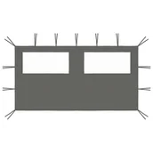 Pozostałe ozdoby ogrodowe - vidaXL Ścianka z oknami do altany, 4x2 m, antracytowa - miniaturka - grafika 1