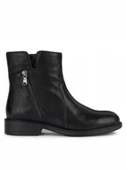 Botki damskie - GEOX CATRIA BOTKI DAMSKIE CZARNE Z ZAMKIEM SKÓRZANE 41 JJB - miniaturka - grafika 1