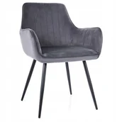 Krzesła - Krzesło Appple Szare Stylowe Komfortowe Tapicerowane Nowoczesne - miniaturka - grafika 1