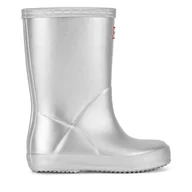 Buty dla dziewczynek - Kalosze Hunter KFT5087RMT-SIL Srebrny - miniaturka - grafika 1