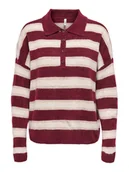Swetry damskie - ONLY Sweter Talio 15358606 Bordowy Regular Fit - miniaturka - grafika 1