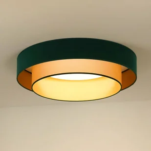 Lampa sufitowa LED Luneta Duolla, możliwość ściemniania, zielony, salon / jadalnia, tkanina / materiał / jedwab - Lampy sufitowe - miniaturka - grafika 1