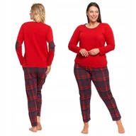 Piżamy damskie - PIŻAMA DAMSKA Spodnie w Kratę Długa Bawełniana PREZENT na święta MORAJ XXL - miniaturka - grafika 1