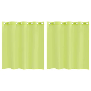 vidaXL Zasłony woalowe z przelotkami 2 szt. Jabłkowo-zielone 140x140cm - Zasłony - miniaturka - grafika 1