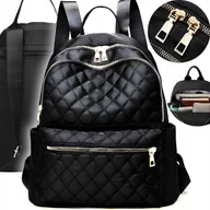 Torebki damskie - POJEMNY Plecak damski miejski EKOSKÓRA szkolny A4 torba lekki 4 KIESZENIE - miniaturka - grafika 1