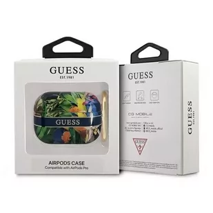 Guess GUAPHHFLB AirPods Pro cover niebieski/blue Flower Strap Collection - Akcesoria do słuchawek - miniaturka - grafika 3