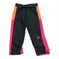 Legginsy - Adidas legginsy sportowe 3/4 M 10-12 lat czarno-różowe - miniaturka - grafika 1