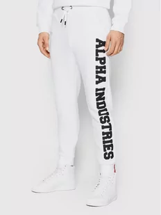 Alpha Industries Spodnie dresowe Big Letters 126343 Biały Regular Fit - Spodnie sportowe męskie - miniaturka - grafika 1