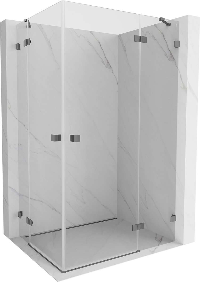 Mexen Lunar Duo kabina prysznicowa uchylna prawa 120 x 80 cm, transparent, gun metal - 834-120P-080L-95-00
