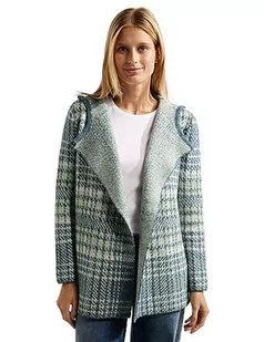 Cecil Damska bluza z kapturem TOS Check Hoody Cardigan bluza z kapturem w kratkę, Deep Lake Green, S - Bluzy damskie - miniaturka - grafika 1