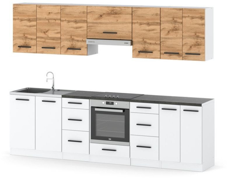 Meble Kuchenne Nowoczesne Roma 2.8m Kuchnia Modułowa Pojemna Wotan Biała