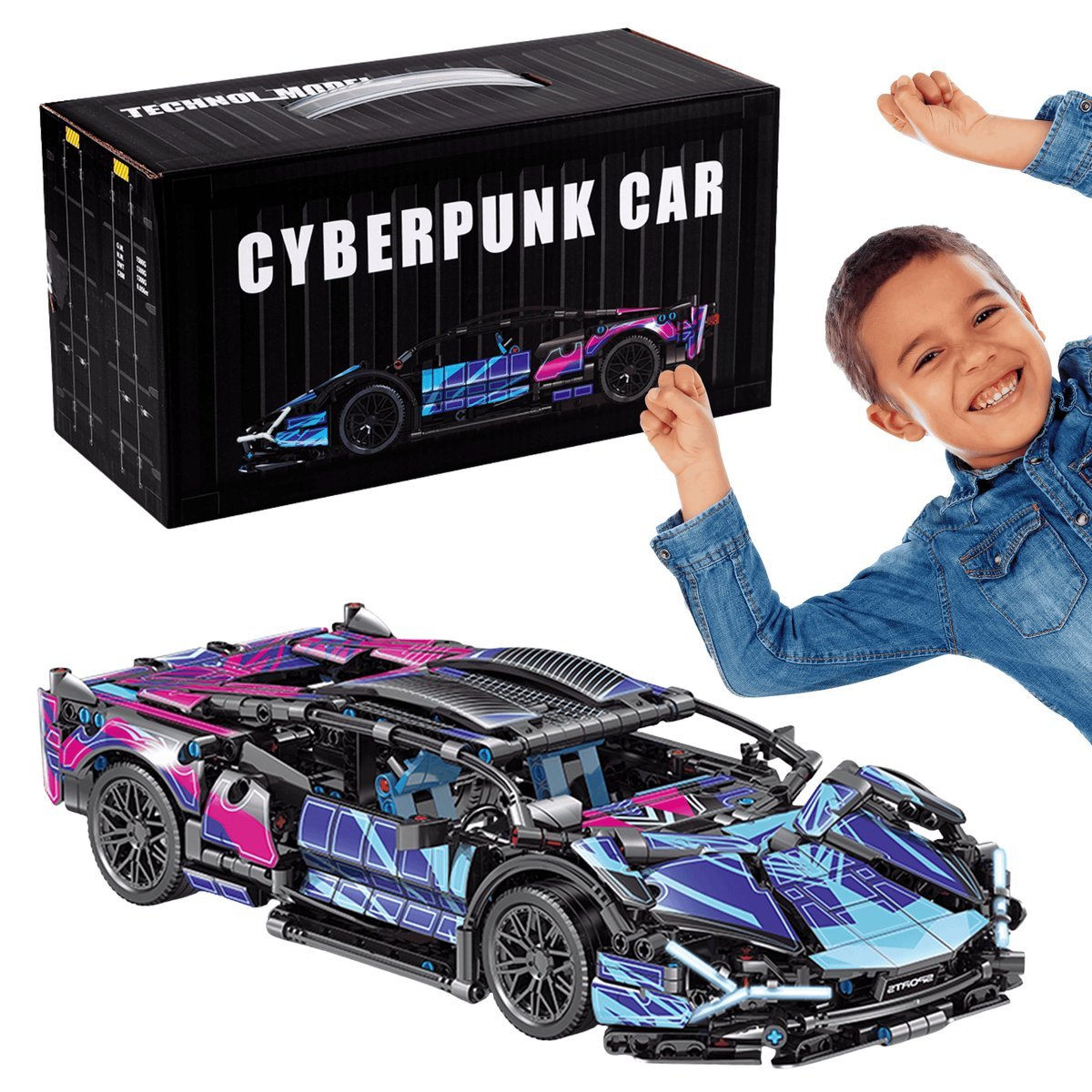 ZESTAW KLOCKÓW KONSTRUKCYJNYCH dla dzieci Cyberpunk Car na Prezent