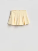 Spodenki damskie - Reserved - Gładkie spódnico-szorty - jasnożółty - miniaturka - grafika 1