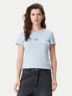 Koszulki i topy damskie - Calvin Klein Jeans T-Shirt Gradient Monologo J20J225252 Błękitny Slim Fit - miniaturka - grafika 1