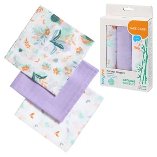 Babyono Naturalne Pieluszki Z Włókien Bambusa Fioletowe 3 Szt. 3-Pak - Pieluchy - miniaturka - grafika 1