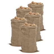 Plecaki - vidaXL Worki jutowe, 5 szt., 65x135 cm, 100% juta, 340 g/m² - miniaturka - grafika 1