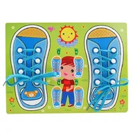 Zabawki interaktywne dla dzieci - Dla Dzieci Puzzle Butów Zabawa w Nawlekanie - miniaturka - grafika 1