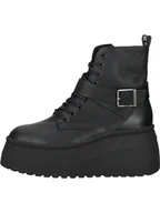 Botki damskie - Steve Madden Skórzane botki w kolorze czarnym na koturnie - miniaturka - grafika 1