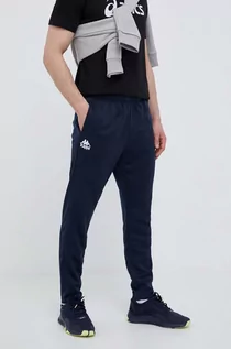 Spodnie męskie - Kappa spodnie dresowe kolor granatowy gładkie - grafika 1