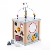Zabawki interaktywne dla dzieci - Drewniana edukacyjna kostka aktywności 32009 Bigjigs Toys - miniaturka - grafika 1