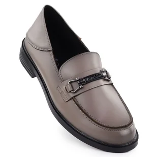 Skórzane półbuty damskie mokasyny taupe Vinceza 18112 - Mokasyny damskie - miniaturka - grafika 1