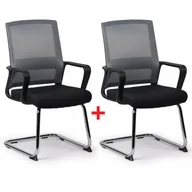 Fotele i krzesła biurowe - B2B Partner Krzesło konferencyjne Low 1 + 1 GRATIS, szary 407050 - miniaturka - grafika 1