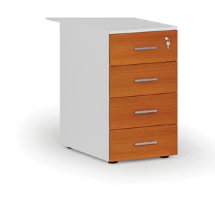 Kontener biurowy z szufladami PRIMO WHITE, 4 szuflady, biały/wiśnia - Szafki biurowe - miniaturka - grafika 1