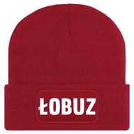 Czapki damskie - Czapka Jesienna Bawełniana ZIMOWA Czerwona Beanie ŁOBUZ Na Prezent Wzory - miniaturka - grafika 1