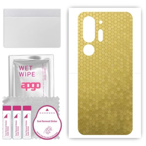 folia naklejka skórka strukturalna na TYŁ do HTC U24 Pro - Plaster Miodu Złoty - apgo SKINS