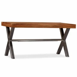 vidaXL Stolik kawowy, lite drewno stylizowane na sheesham, 100x50x50cm - Ławy i stoliki kawowe - miniaturka - grafika 1