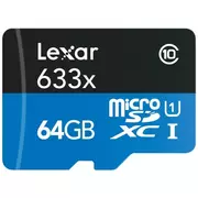 Karty pamięci - Lexar 64GB SDXC 633X C10 MICRO + adapter - miniaturka - grafika 1