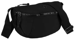 PETERSON Czarna sportowa saszetka damska crossbody z szerokim długim paskiem listonoszka przez ramię kieszonki na suwak - Nerki - miniaturka - grafika 1