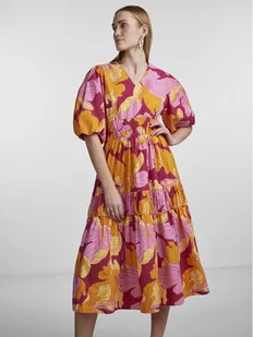 YAS Sukienka codzienna 26029918 Fioletowy Regular Fit - Sukienki - miniaturka - grafika 1