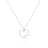 Naszyjniki - Naszyjnik srebrny z sercem i nieskończonością 45 CM - miniaturka - grafika 1