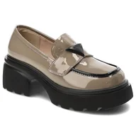 Półbuty damskie - Beżowe Półbuty Artiker Stylowe Obuwie Damskie Na Obcasie - miniaturka - grafika 1